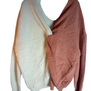 No Boundaries 2 Tone Twisted Knot Front Sweater Size 3X Fall Casual